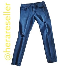 Aero Super Skinny Men Jeans in Dark Grey Ripped 30*32 Jeans